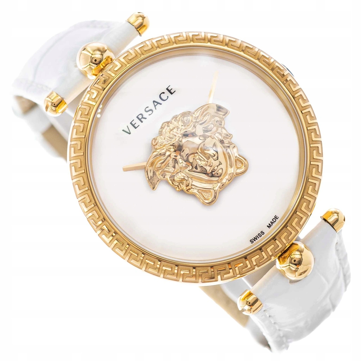 Damski Zegarek Versace VECO02822 Palazzo Biały Na Pasku Modny