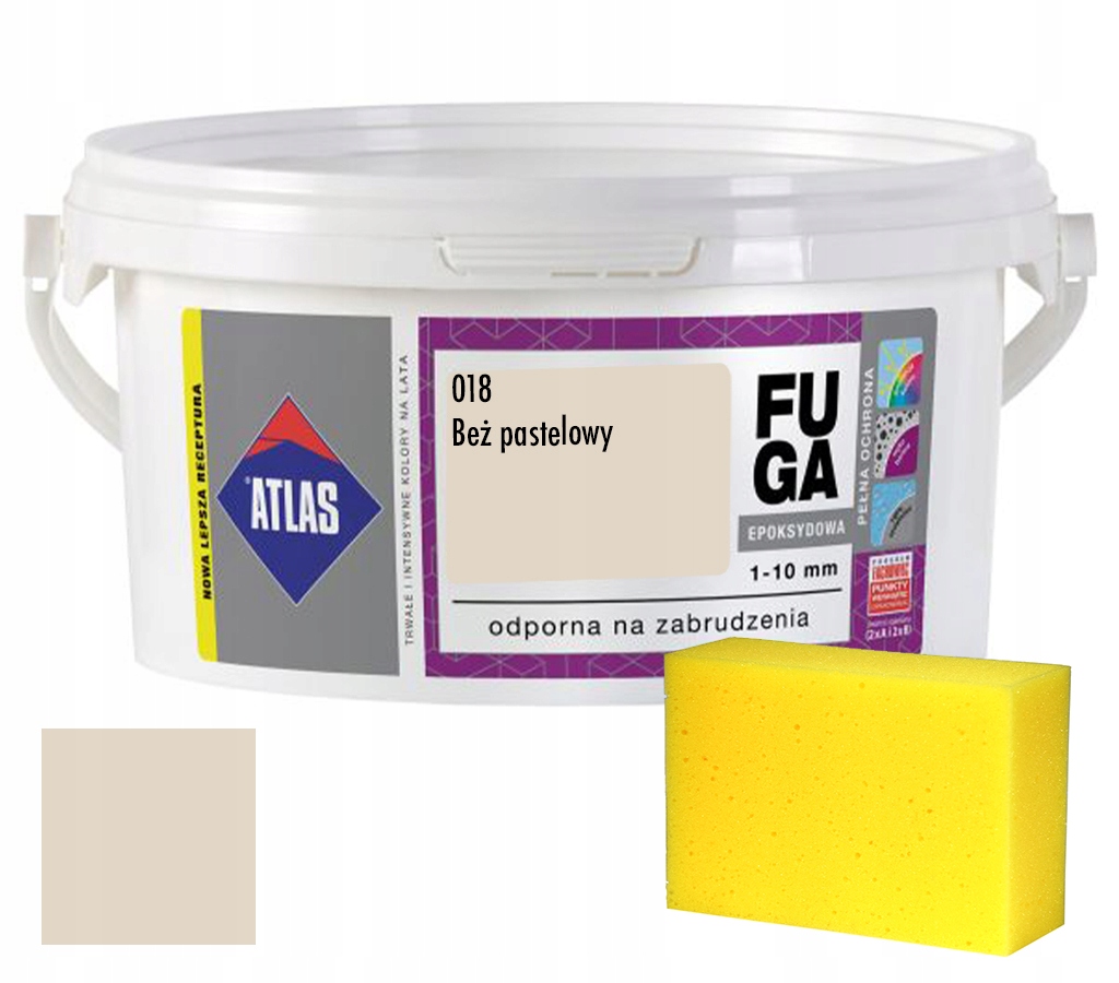 ATLAS FUGA EPOKSYDOWA 1-10MM BEŻ PASTEL. 2KG+GĄBKA