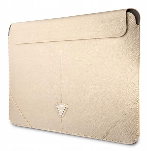 Guess Saffiano Triangle Logo Sleeve Puzdro na notebook 16" (béžové)