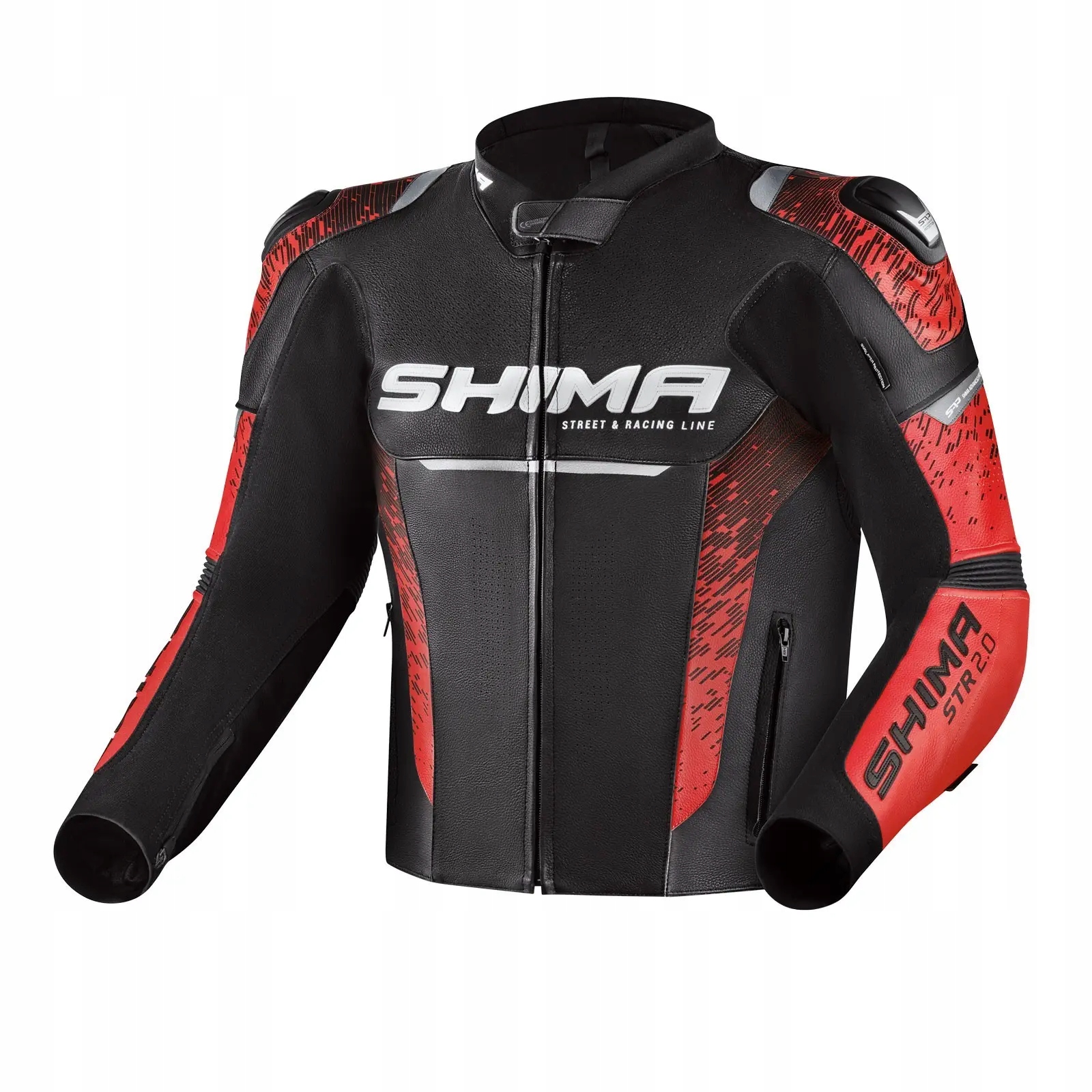 Kožená motocyklová bunda Shima Str 2.0 Red 50