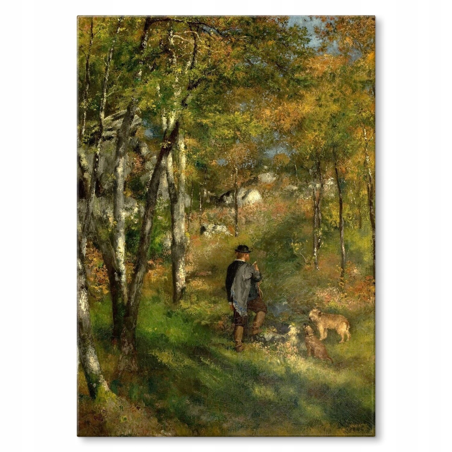 Kovový plakát Renoir Lov v lese Šidítko Plech 30 x 42 cm Dárek