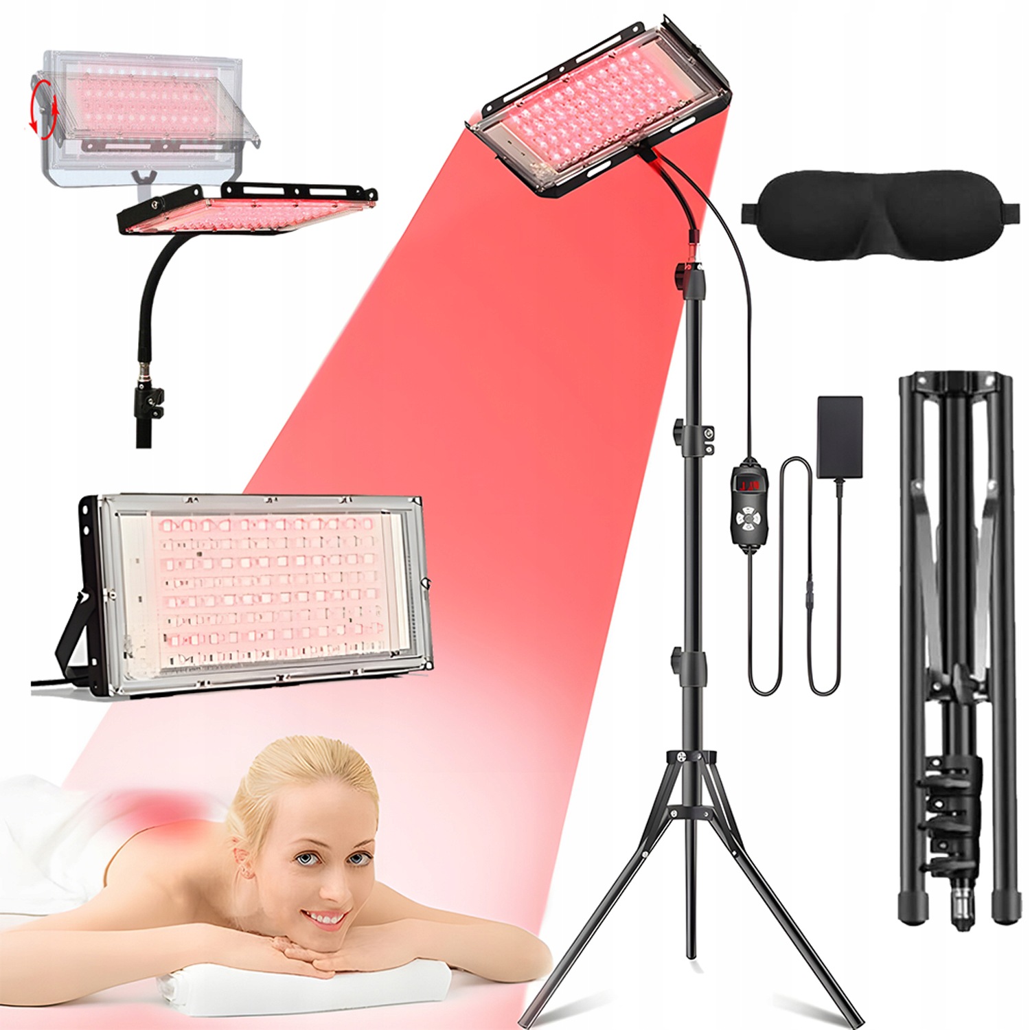 Lampa Fizjoterapii Podczerwień 96 Led 660NM 850NM Odmładzanie Skóry Timer
