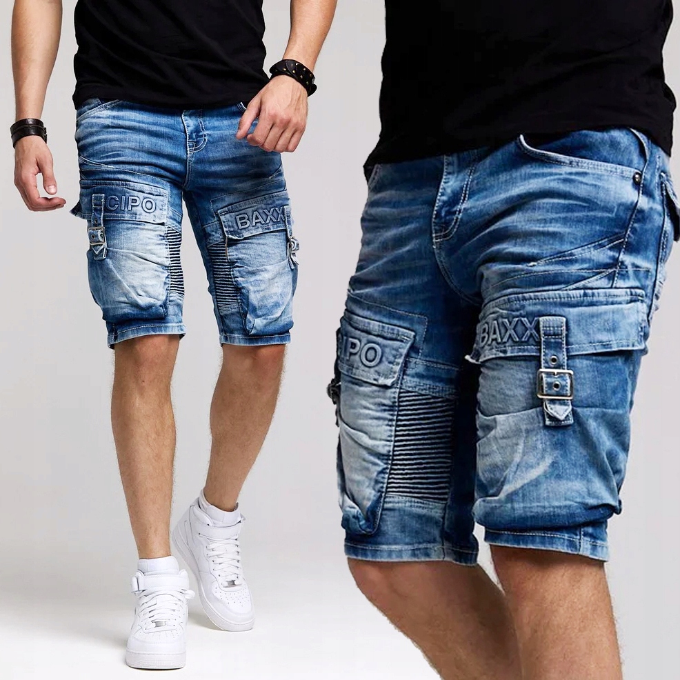 Kraťasy Cipo Baxx Džíny Kapsáče Džínové