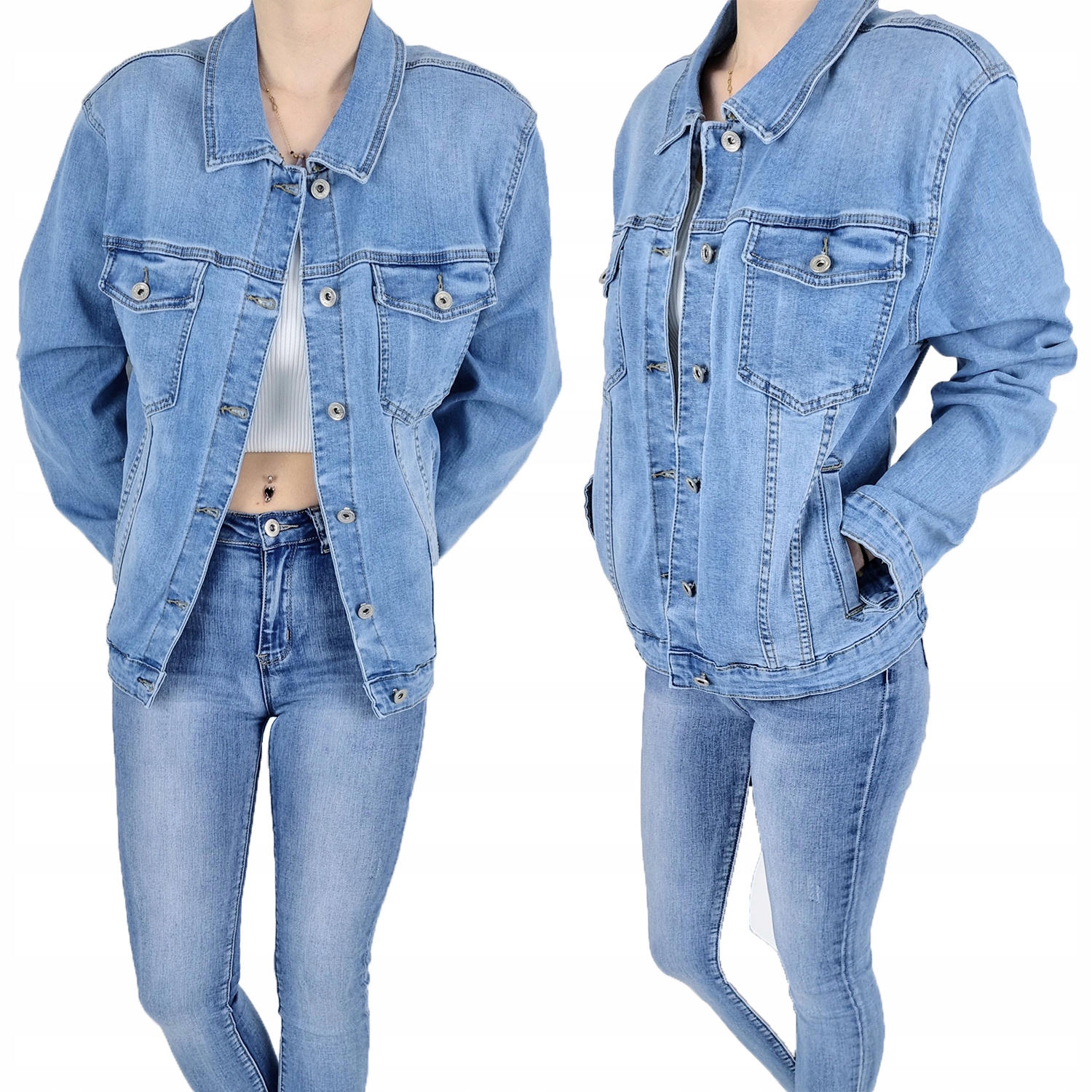 

#damska Katana Kurtka Jeansowa Plus Size Blue#