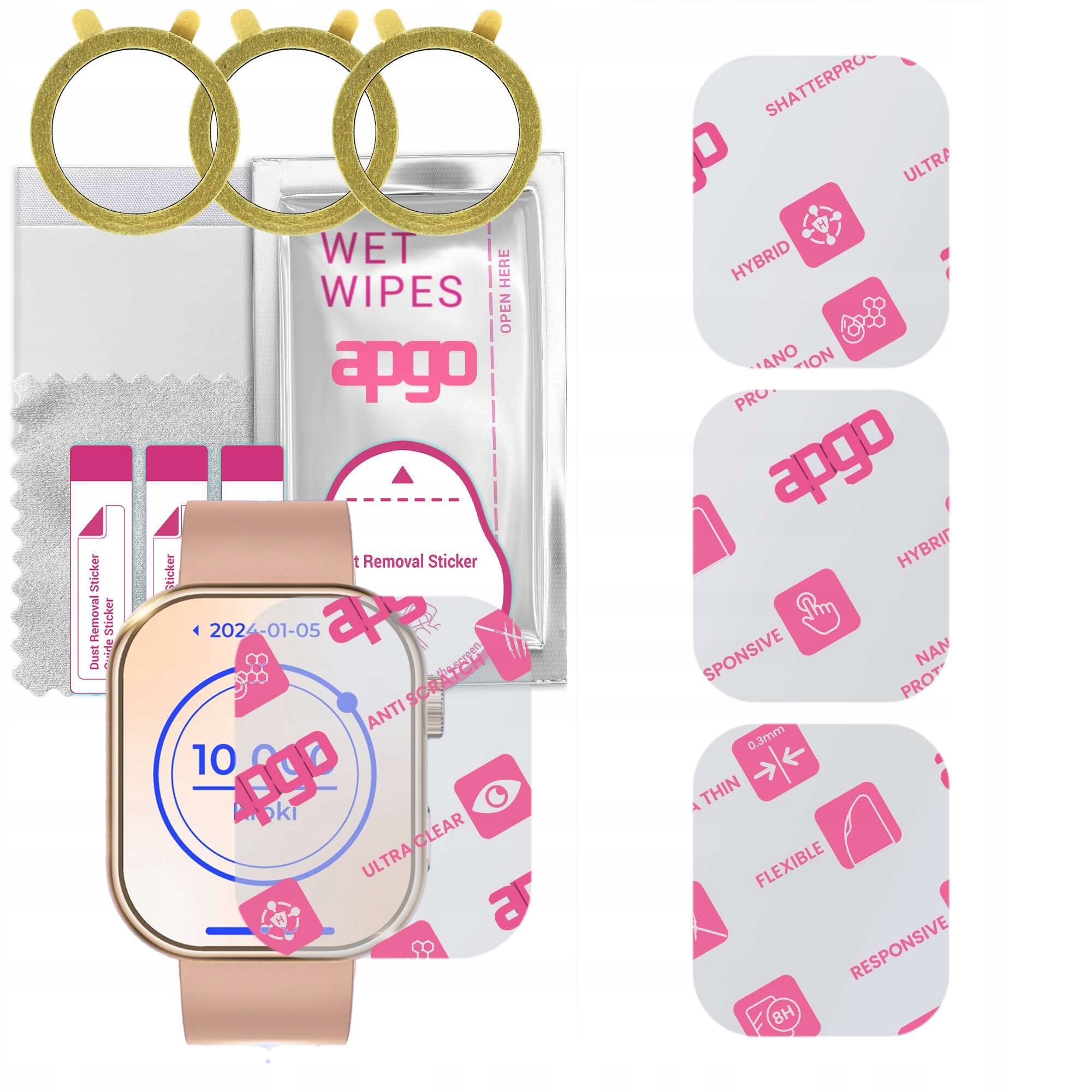 3x Hibrid üveg WonderWatch Mi3 készülékhez, helyettesítő edzett, flexibilis