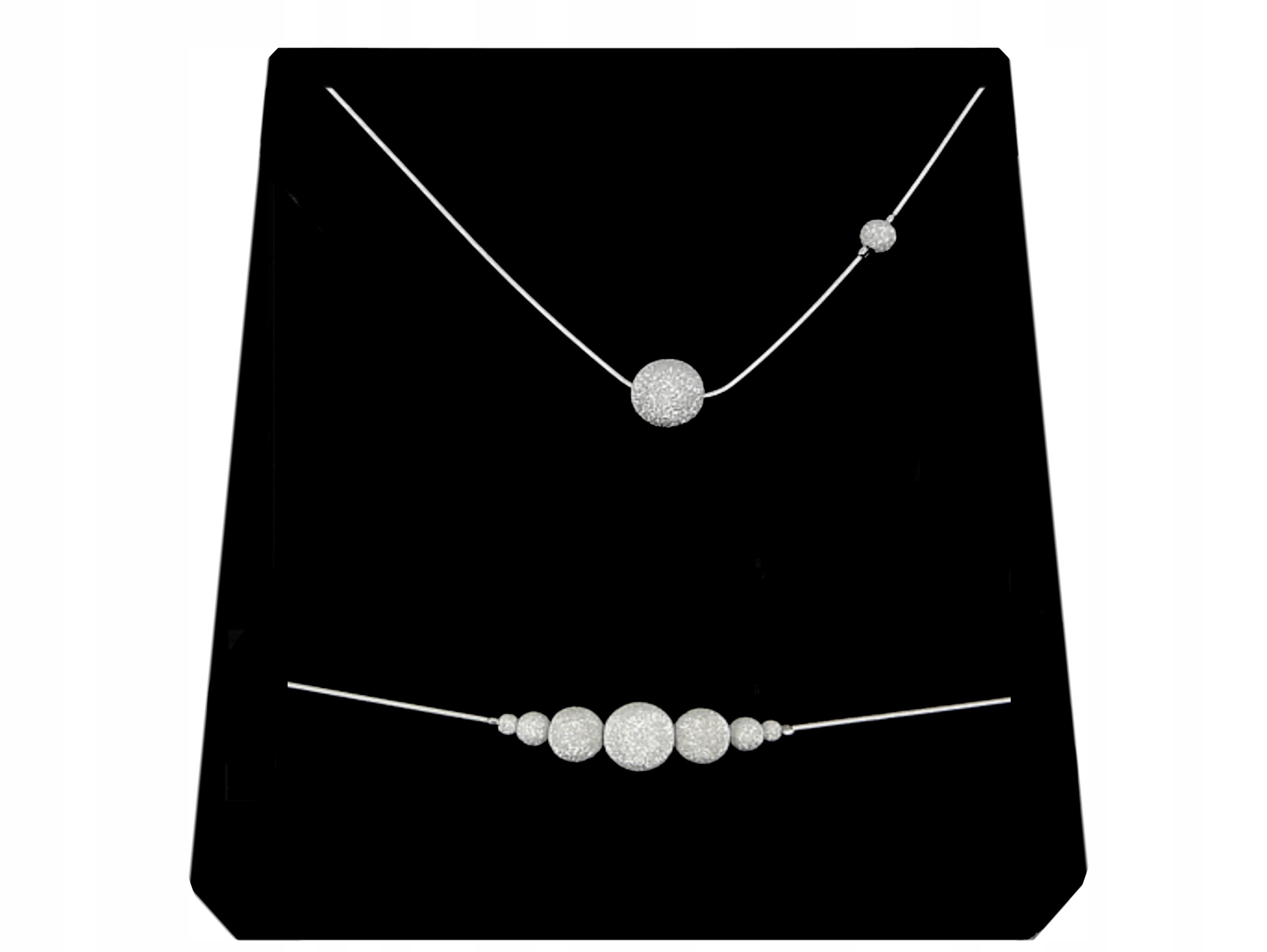 

Srebrny Komplet Kulki Diamentowane srebro 925