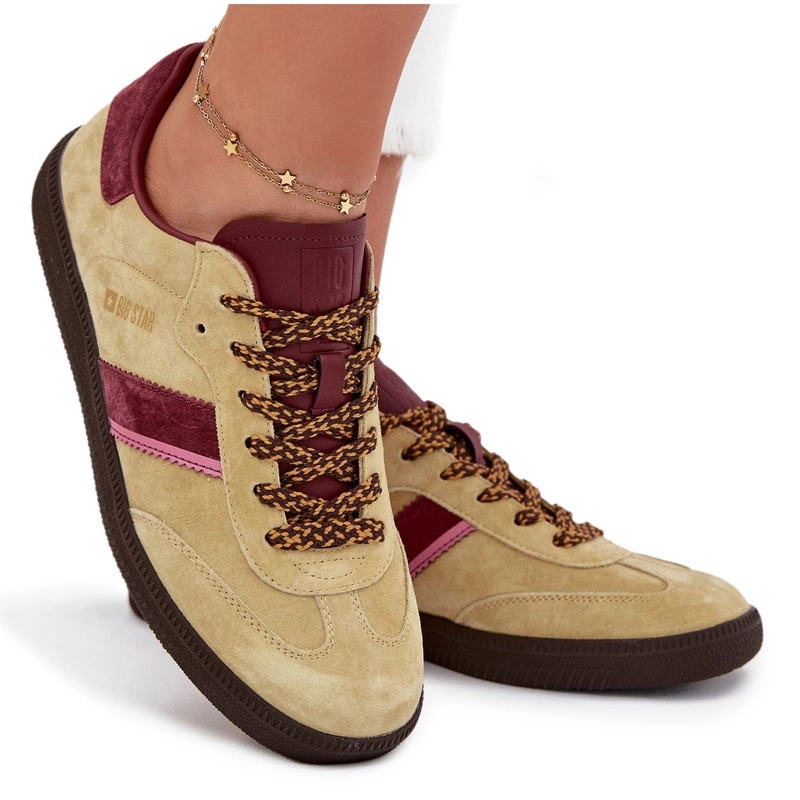 Nízké Semišové Tenisky Big Star SS274680 Hi-poly Systém Limetkové 38