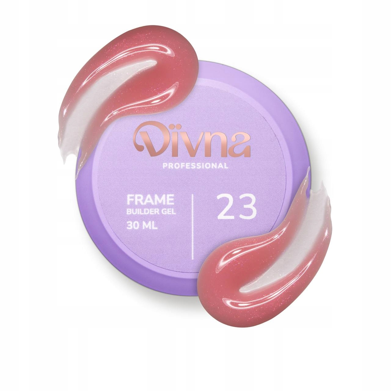 Divna Frame Builder Gel 23, 30 ml růžový s částečkami
