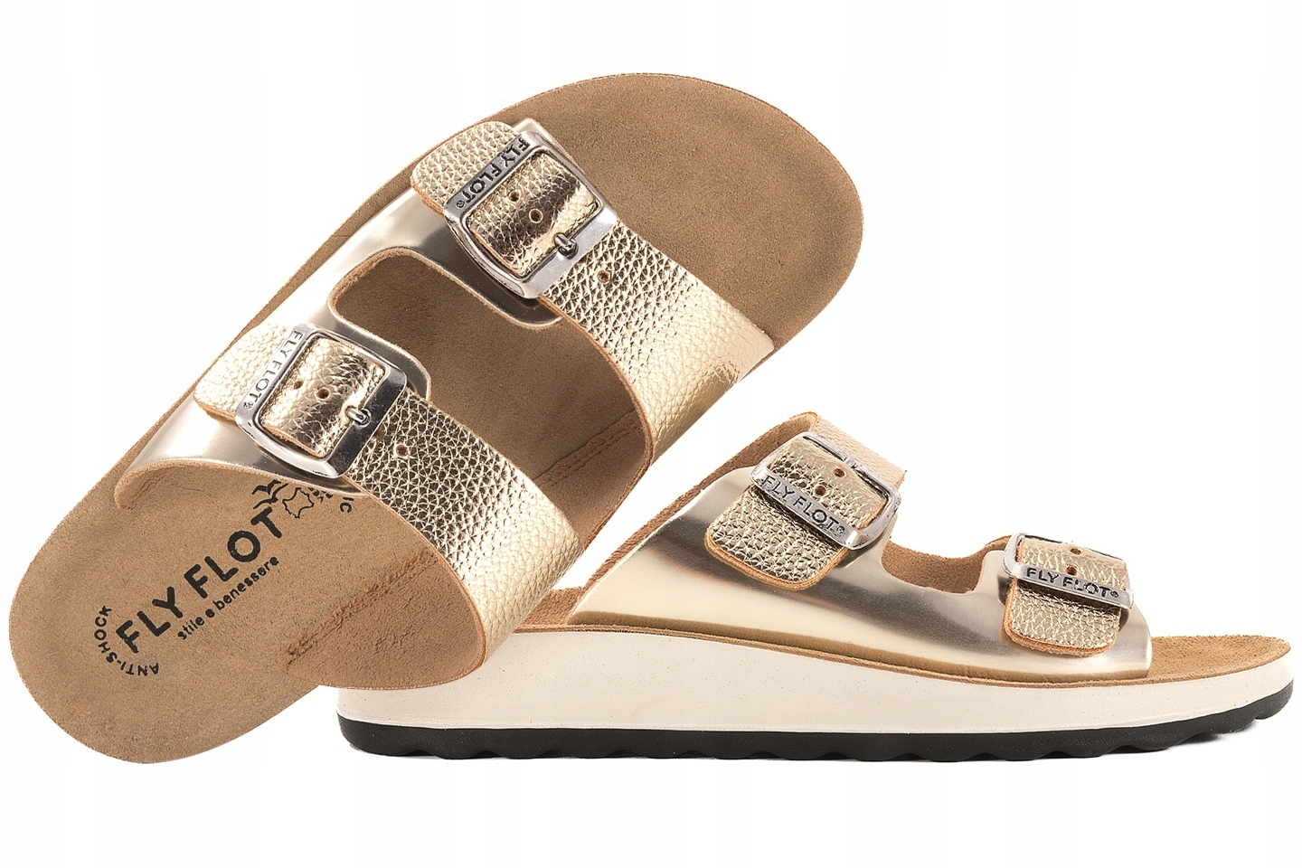 Fly Flot 77G64ZC Italské Nazouváky Dámské Profilované Fusbety zlaté Zlaté 36