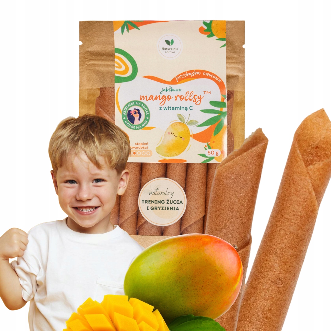 ROLLSY MANGO ZDROWE 50 G PRZEKĄSKA OWOCOWA NATURALNA WITAMINA C