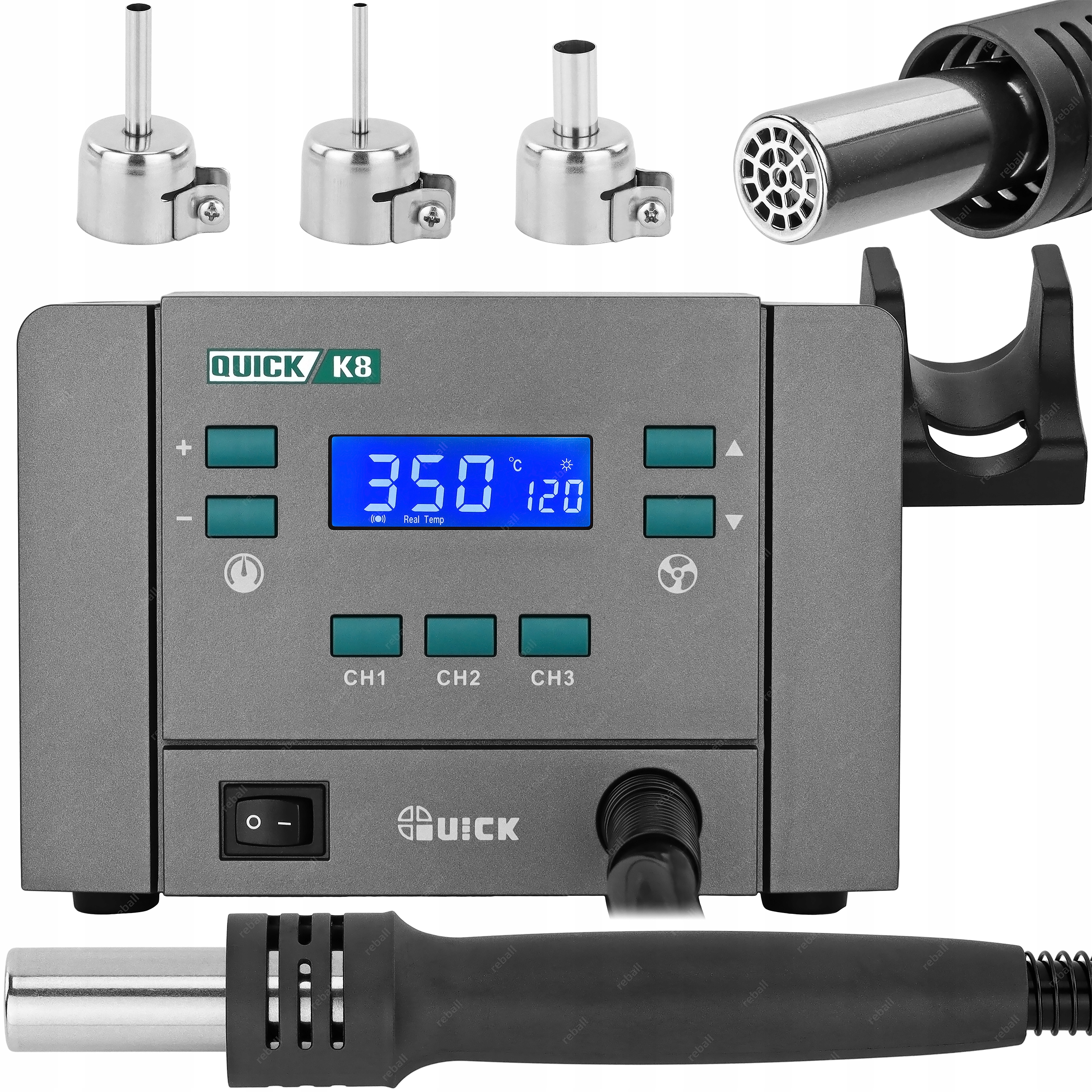 Pájecí Stanice Horký Vzduch Svařování Plastů Quick K8 1000W