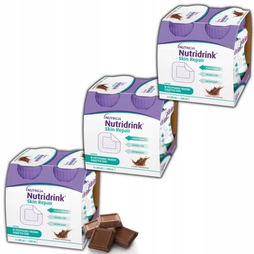 3x Nutridrink Skin Repair Smak Czekoladowy 12x200ml Gojenie Ran