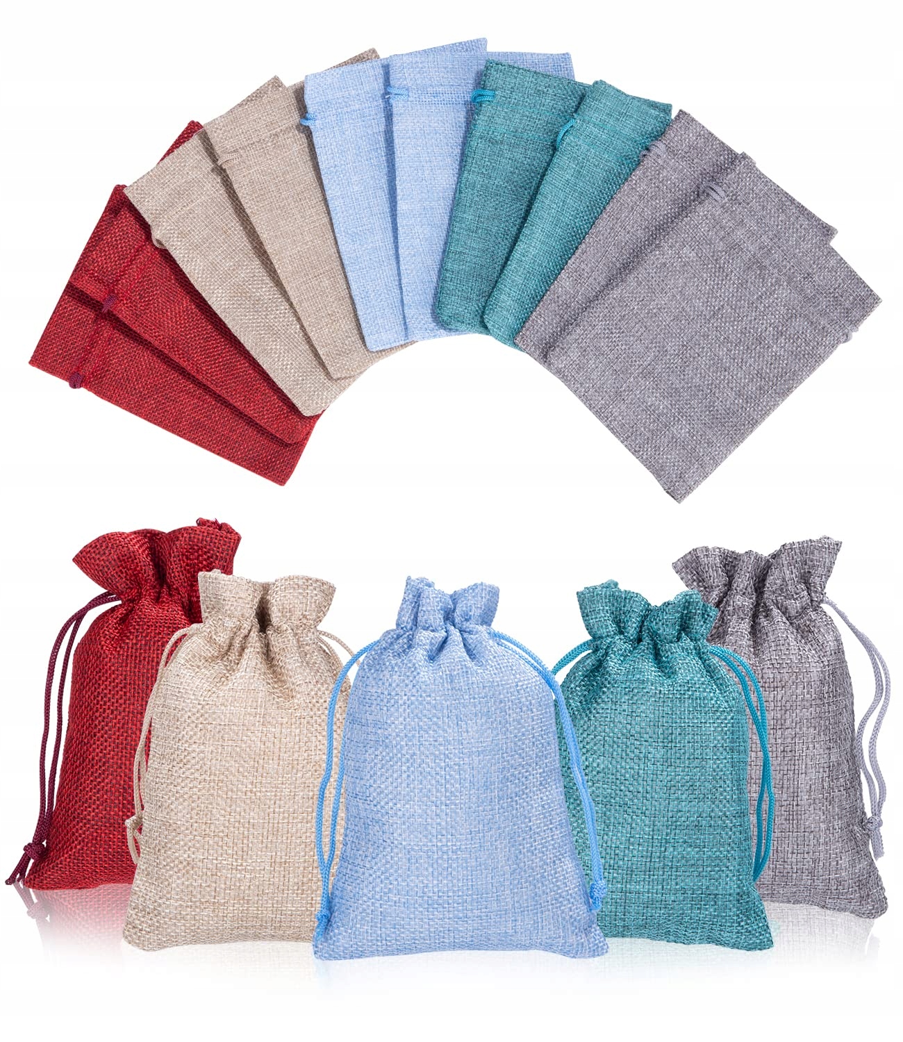 

50x Torebki Worki Jutowe Lniana 10*14cm