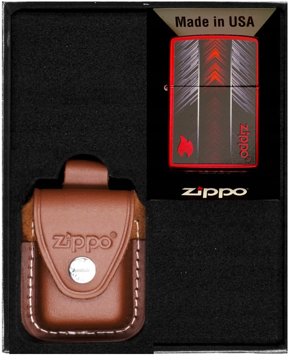 Zestaw ZIPPO Zapalniczka RED AND GREY prezentowy*nr2
