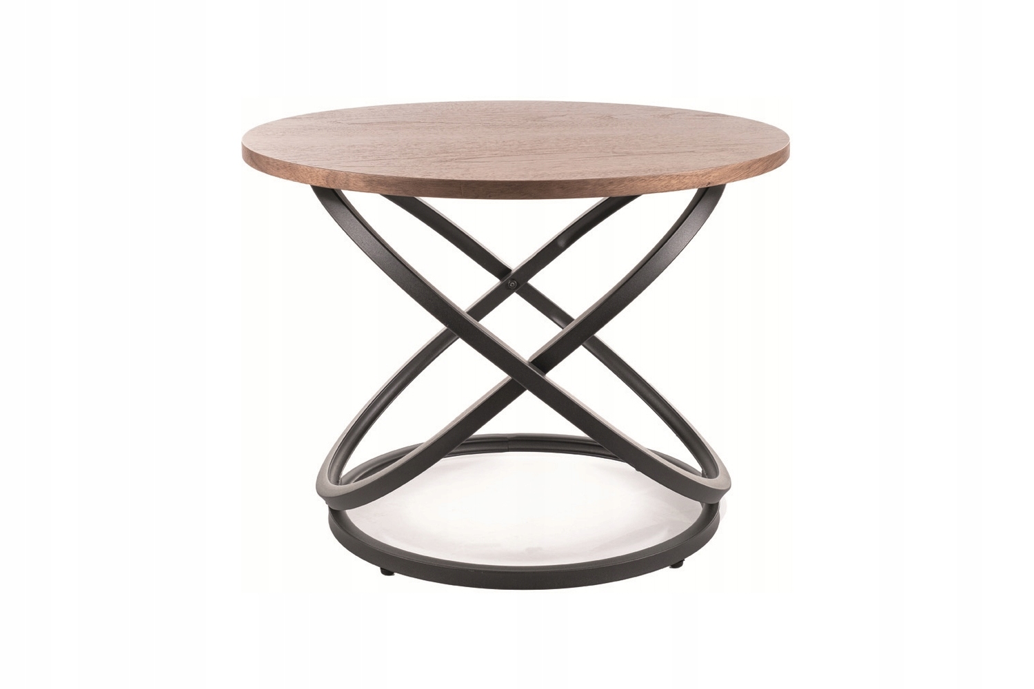 Barový konferenčný stolík Eos D orech/čierny, priemer 60 cm, Sig