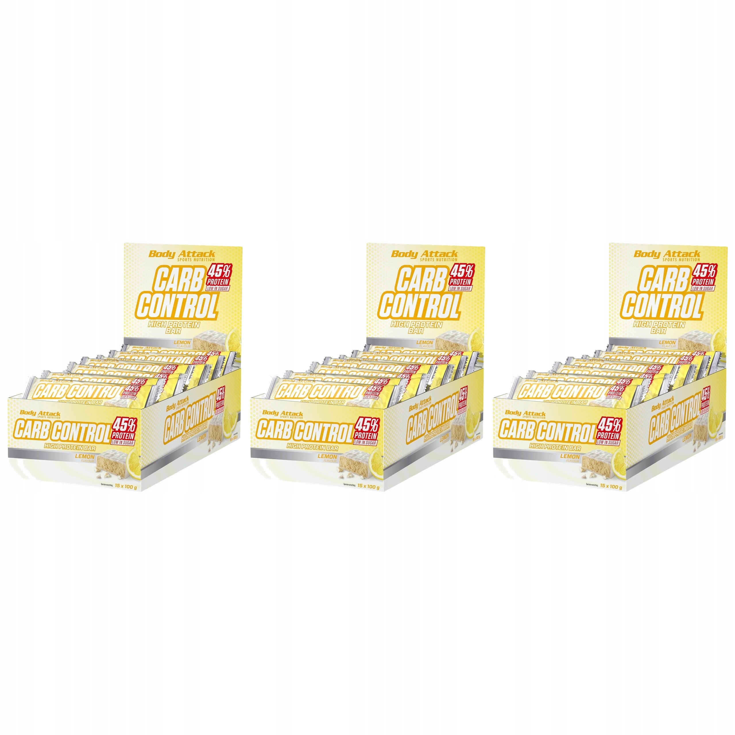 3x Proteinová Tyčinka Body Attack Carb Control 15x 100 g Proteinová nízkocukrová