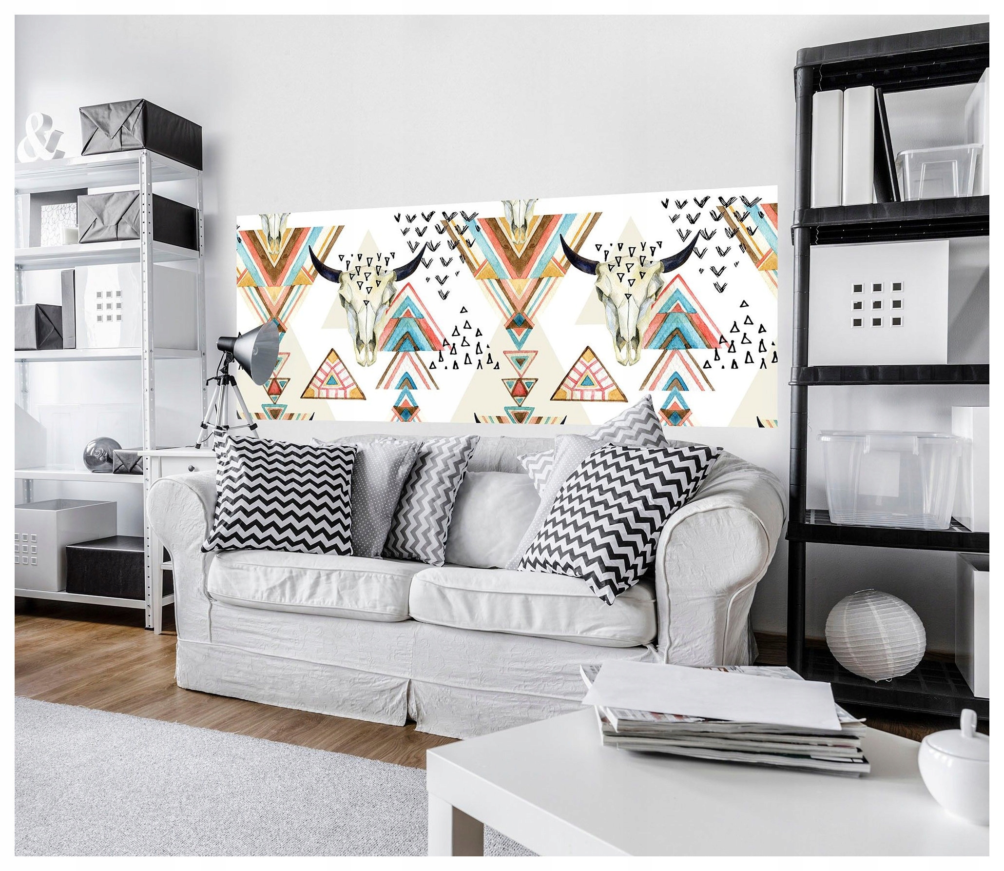 Fototapeta Abstraktní geometrické lebky Bílá zvířata 250x104 lepidlo