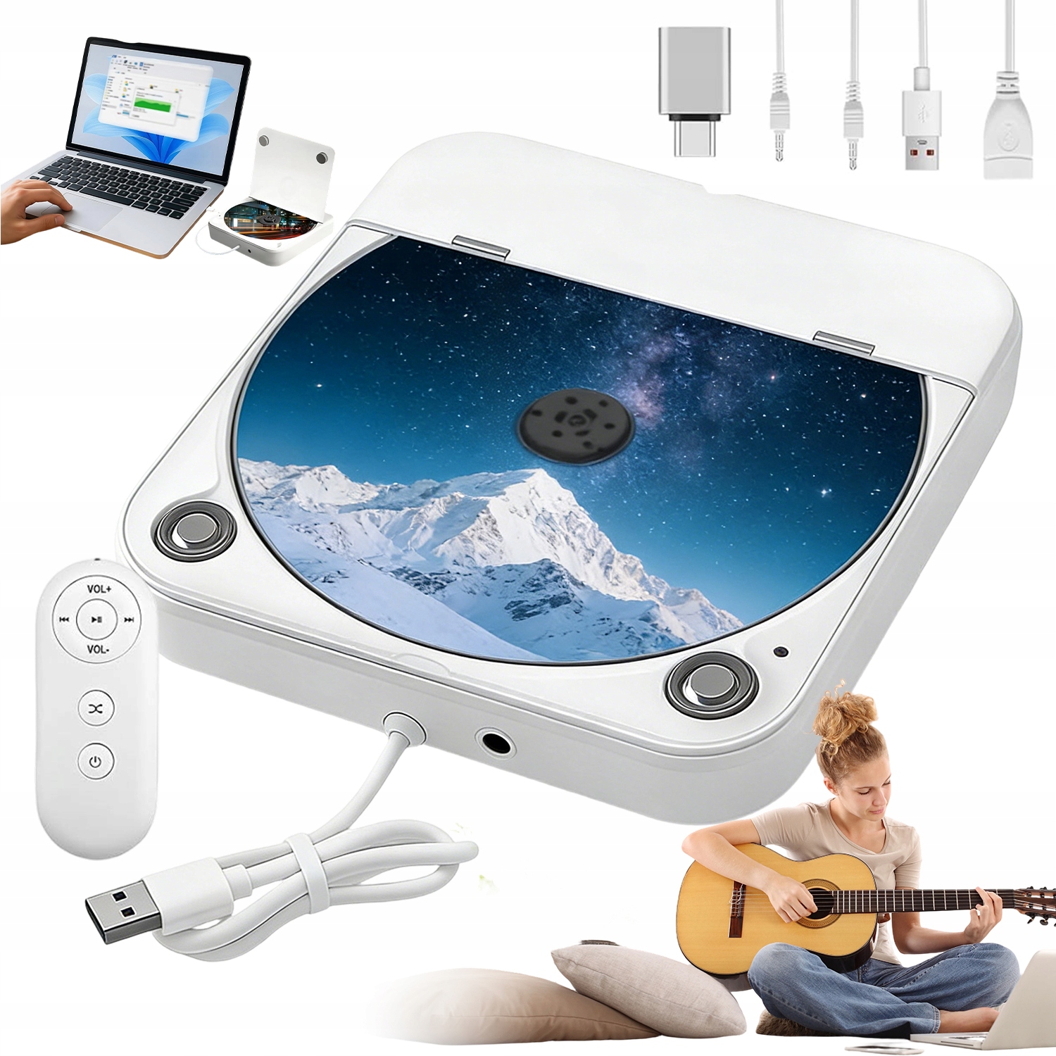 Usb CD Přehrávač Do Auta Aux Anti-shock Stabilní Hra Na Silnici