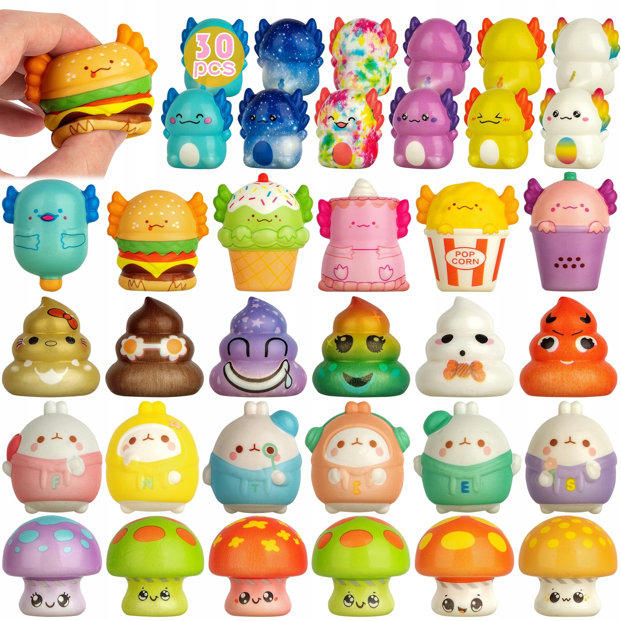 Squishy Gniotki Antystresowe Zestaw 30 szt Sensoryczne Fidget Toy
