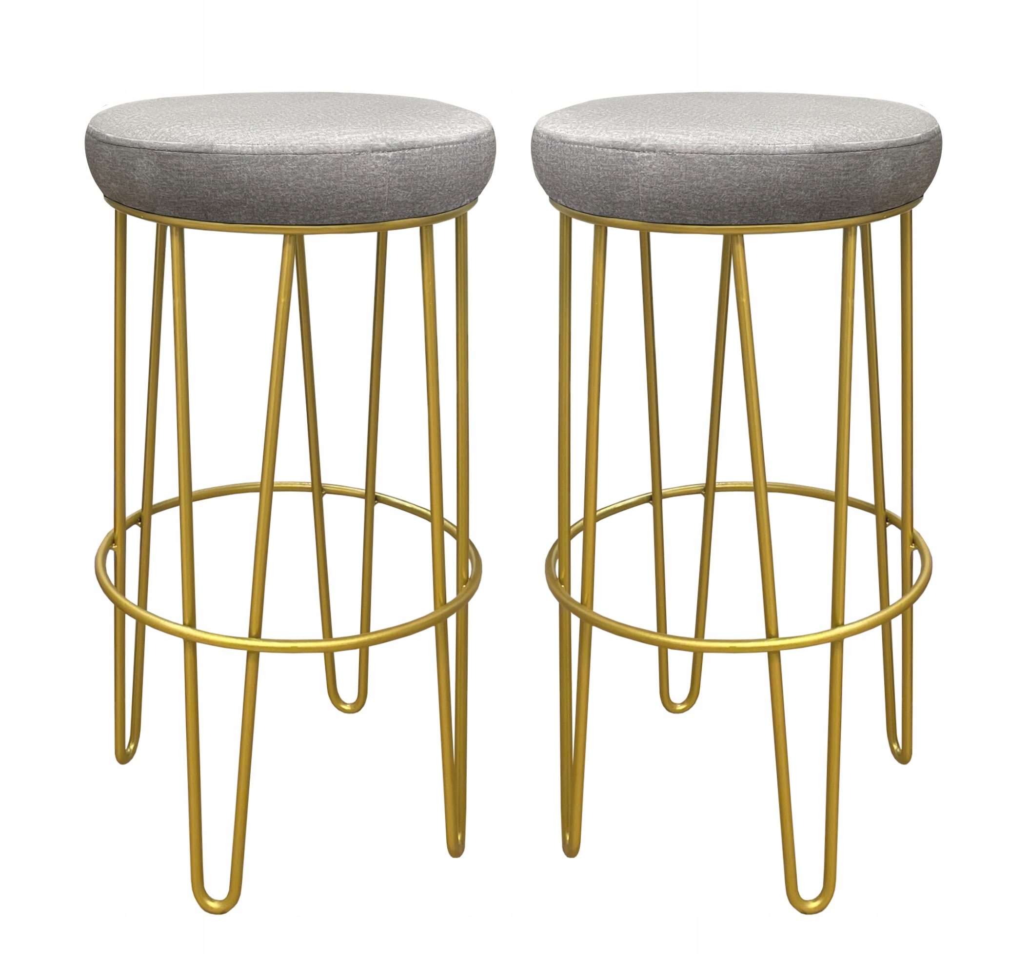 

2x Hoker niski taboret barowy 66 złoty metalowy 4P