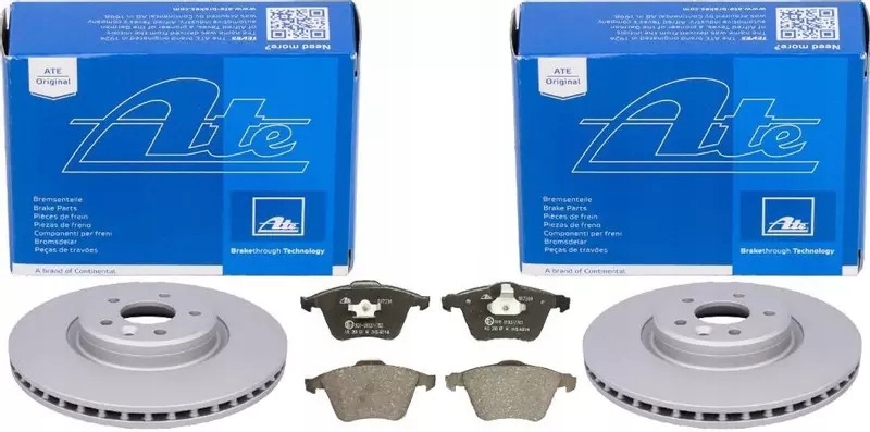 2× ATE 24.0125-0197.1 Диск тормозной + ATE 13.0460-7204.2 Комплект колодок тормозных, тормоз дисковые