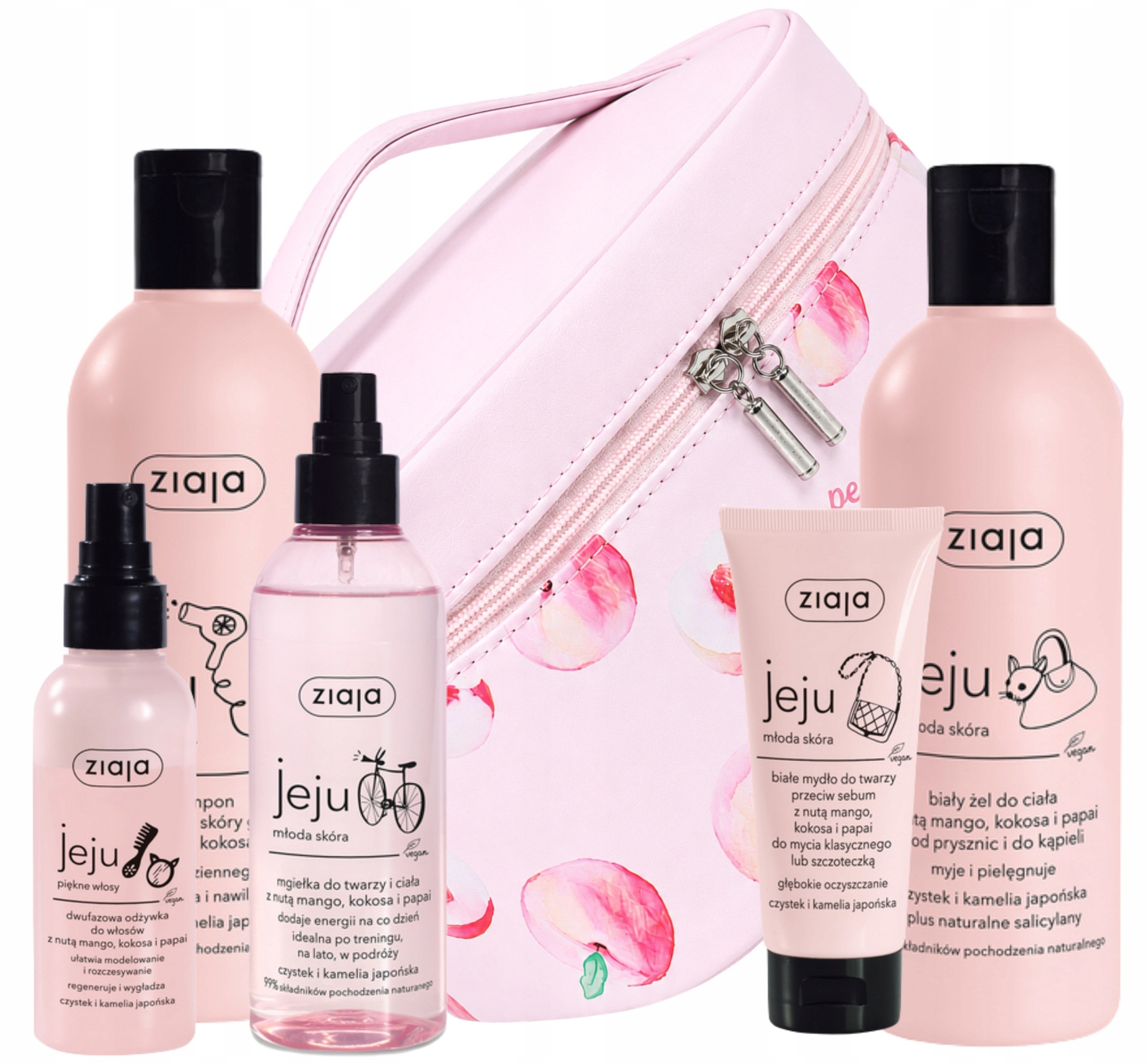 Jeju Różowy Zestaw kosmetyków Dla Niej kosmetyczka Peach
