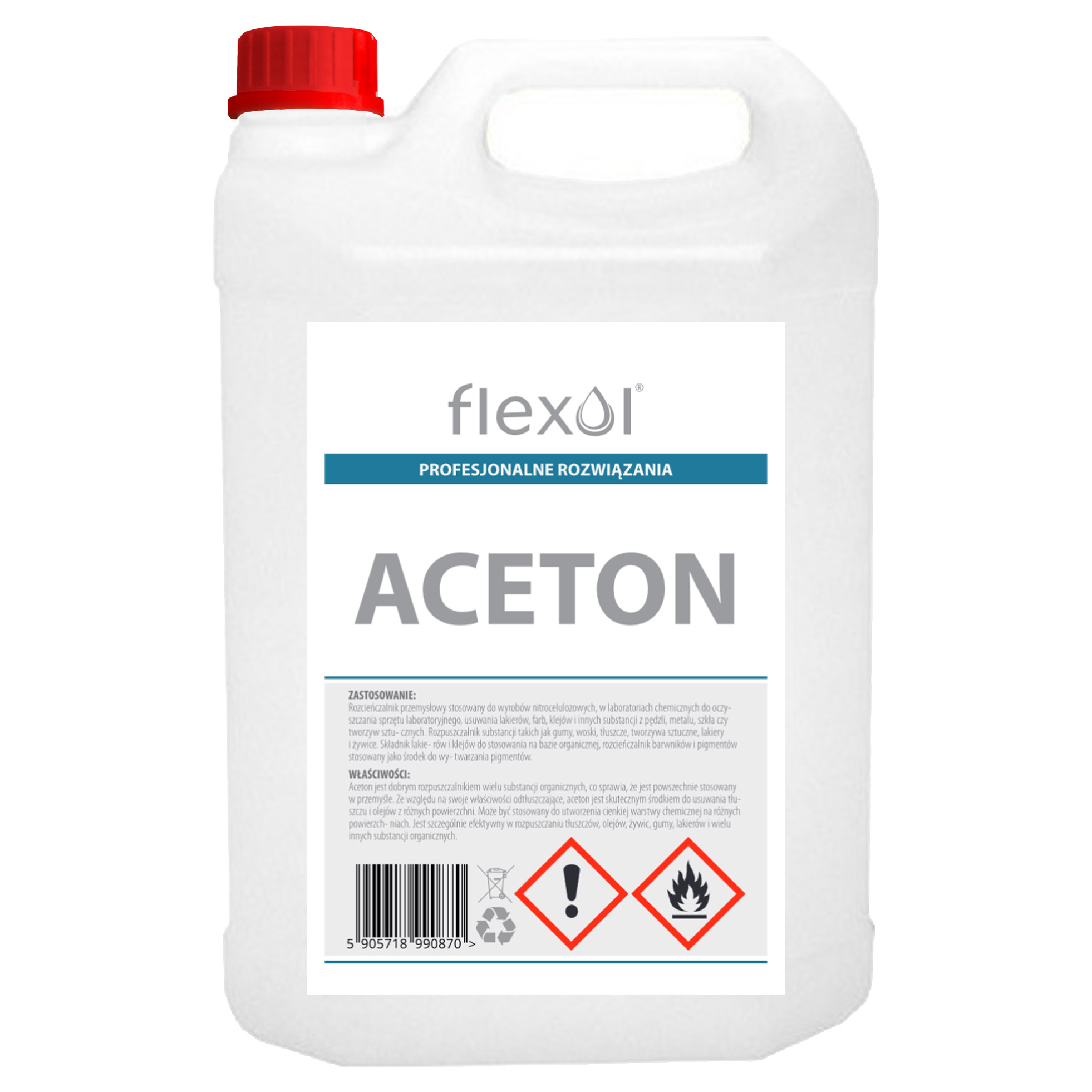 Rozpuszczalnik aceton techniczny Flexol 5000 ml • Opinie - Allegro