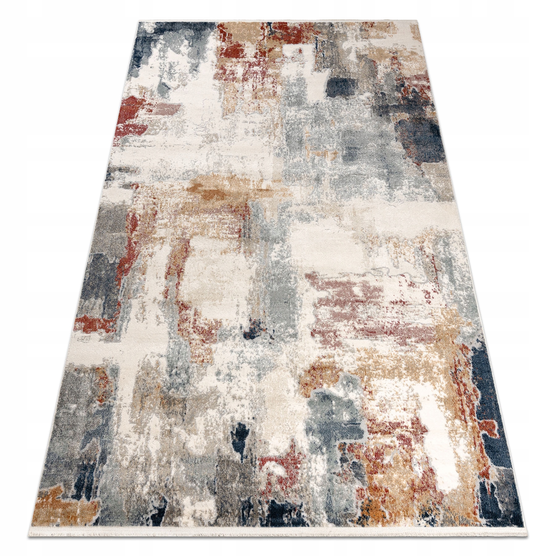 Dywan do salonu nowoczesny Abstrakcja Vintage pudrowy róż/ złoty 140x190 cm