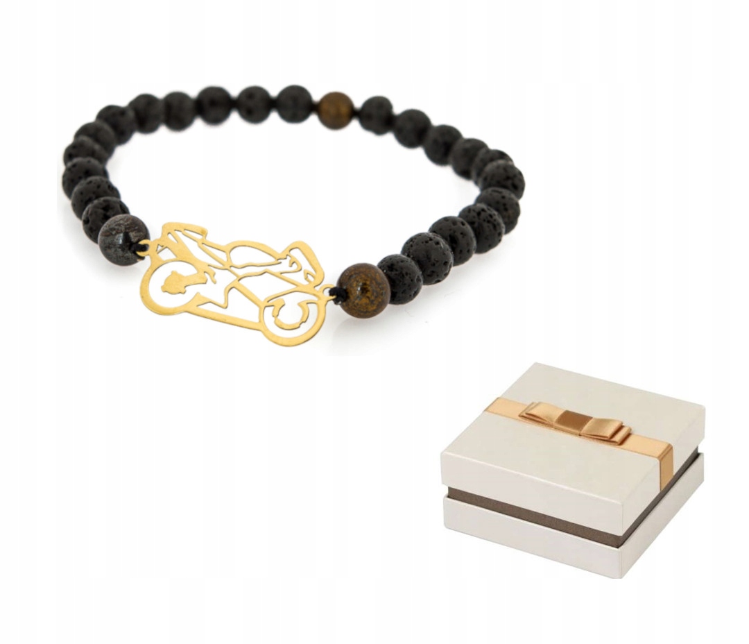 Zlato 585 Náramek se zlatým motocyklem 14 karátů BZ31