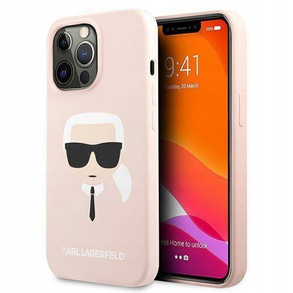 Karl Lagerfeld Silicone Ikonik Karl`s Head – Pouzdro pro iPhone 13 Pro (růžové)