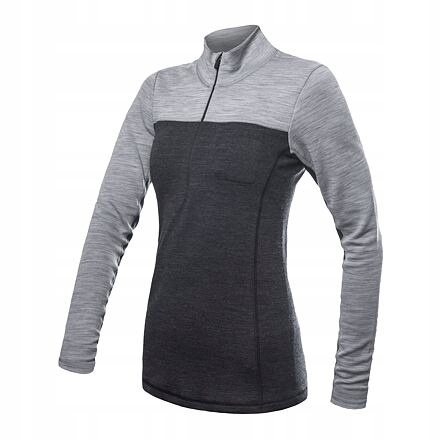 Sensor Merino Bold dámské triko dl.rukáv zip anthracite/cool gray velikost