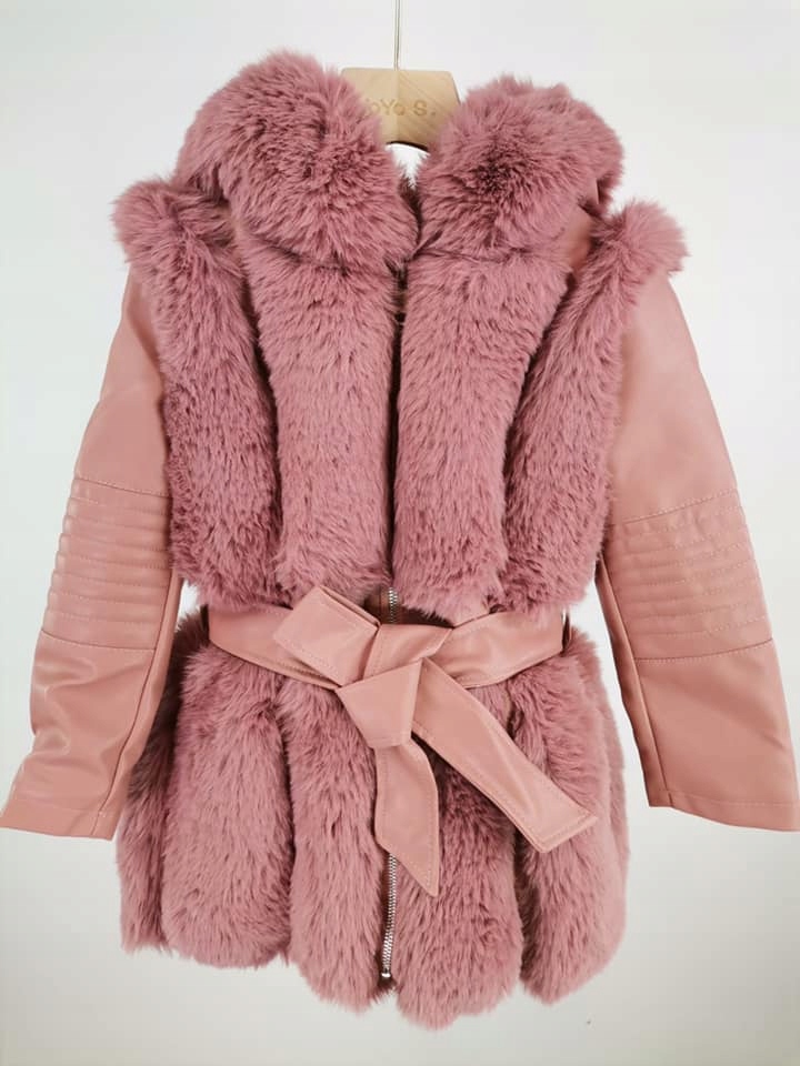 PŁASZCZYK ZIMOWY obszyty futrem*MUST HAVE* 104-110