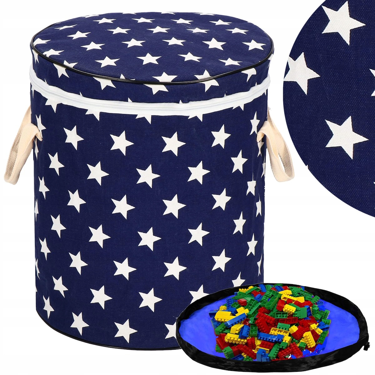 

Kosz Na Zabawki Klocki Z Matą Do Zabawy 2w1 Duży