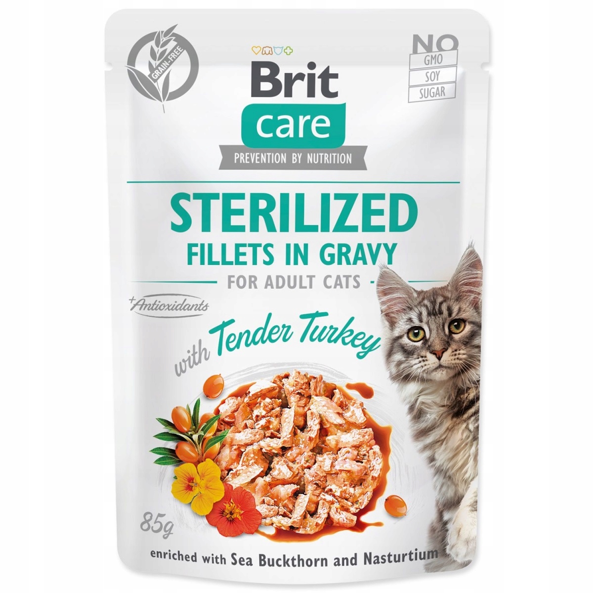 Levně 10x Brit Care Kočka Sasz Sterilized Krůta omáčka 85 g