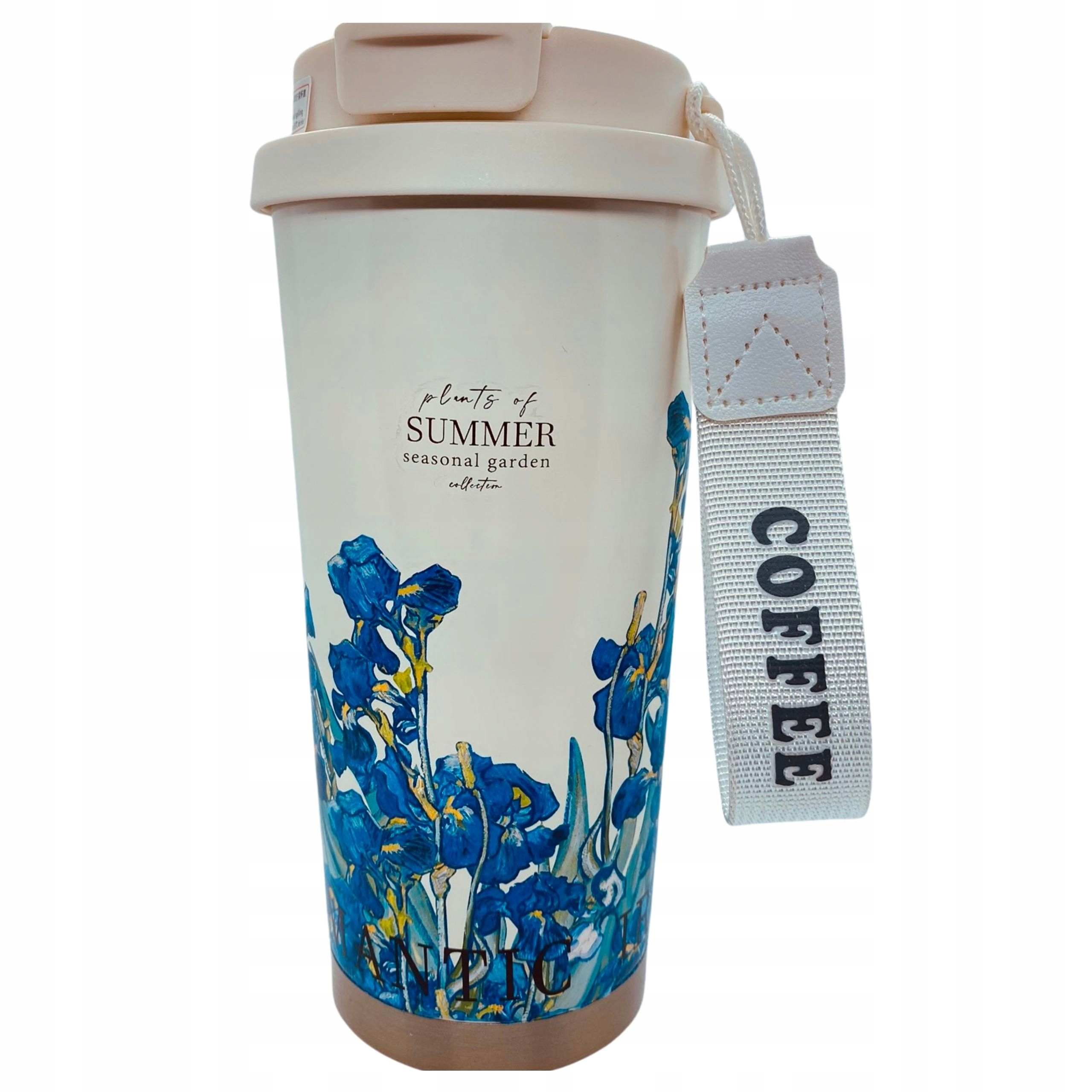 Kubek termiczny na kawę herbatę ze słomką termos do samochodu 500ml stalowy