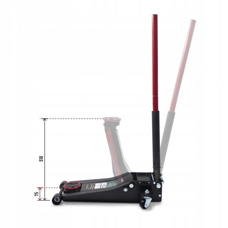 PODNOSNIK LEWAREK ZABA 3T NISKI 2 TLOKI 510mm GUMA Brand other