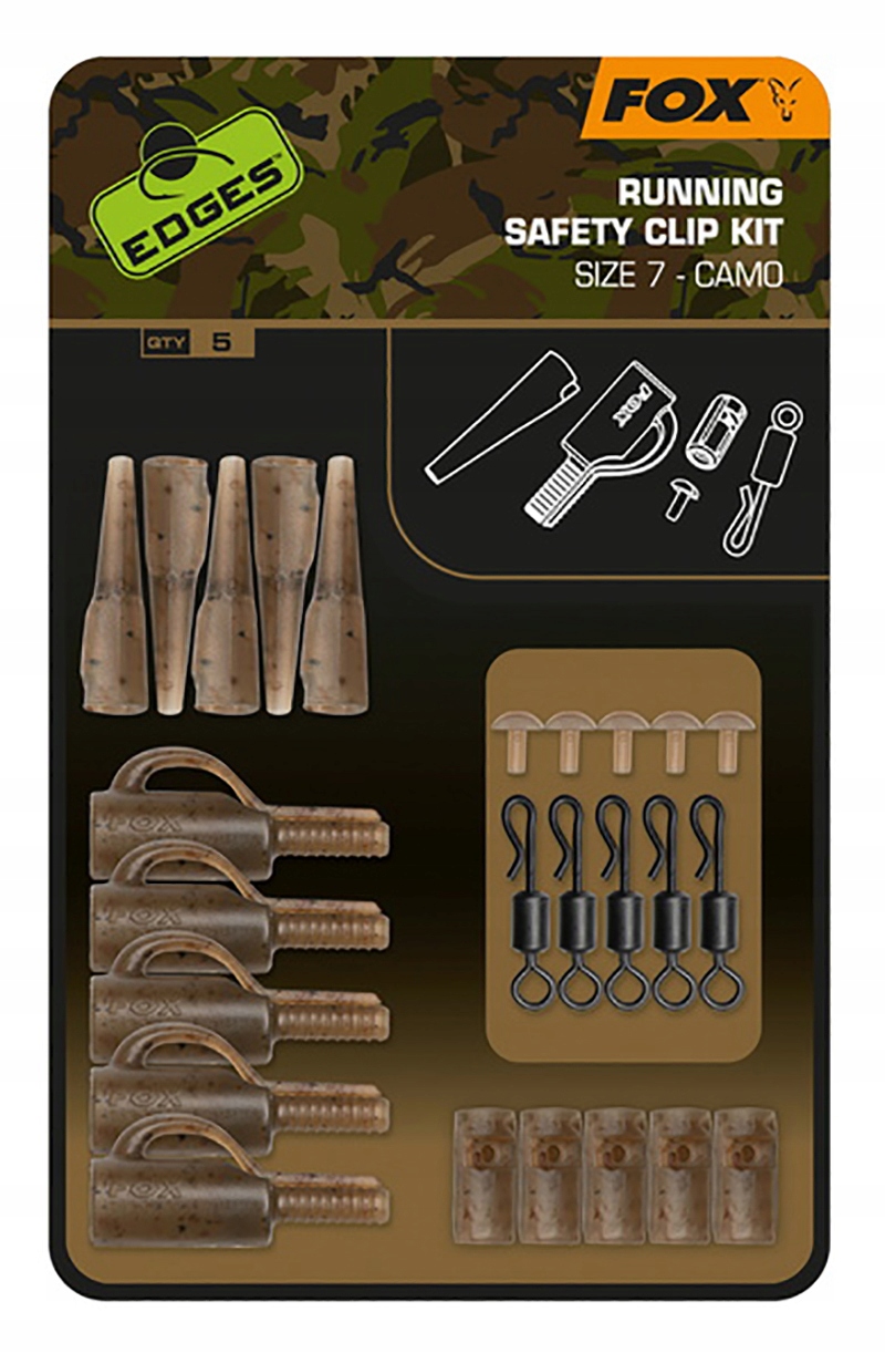 

Zestaw Fox Camo Running Safety Clip Kit Karpiowy