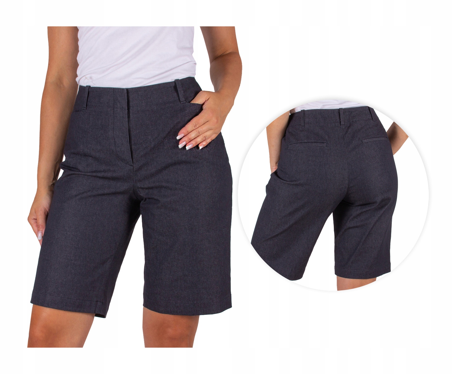 

Krótkie Spodenki damskie do kolan Duże Rozmiary 54