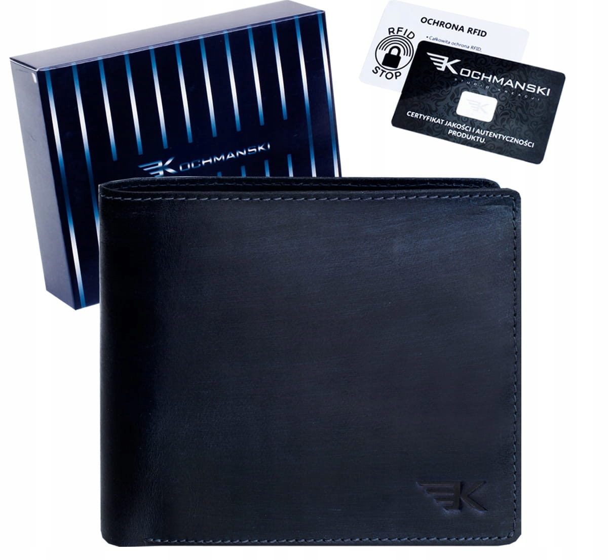 

Portfel męski skóra poziomy Rfid stop Kochmanski
