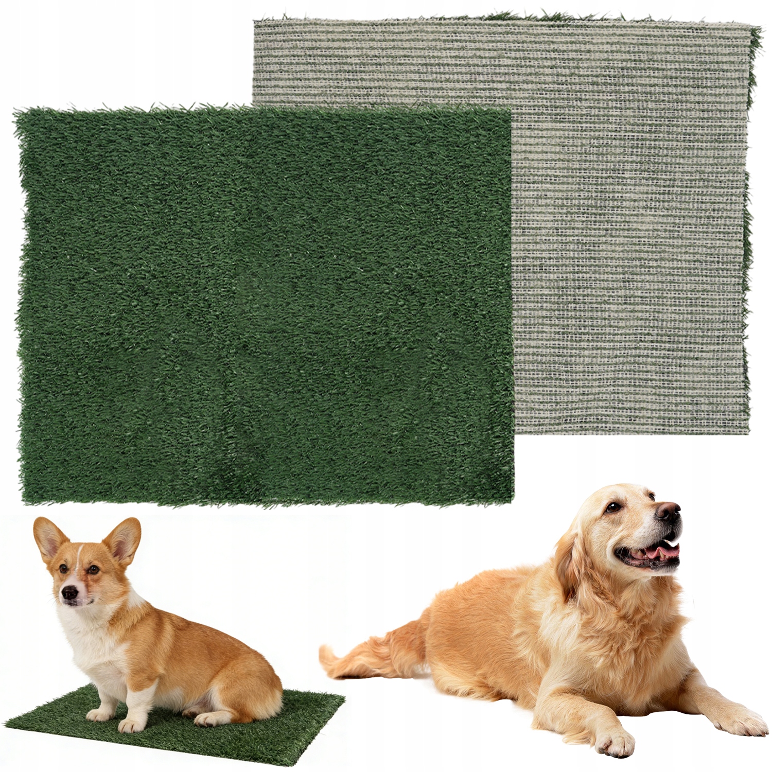 Levně Toaleta Pro Psa S Opakovaně Použitelnou Umělou Trávou 2 Ks Do Domácnosti