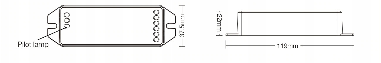 Sterownik stref Milight FUT038P taśm led RGBW 20A Typ sterownik