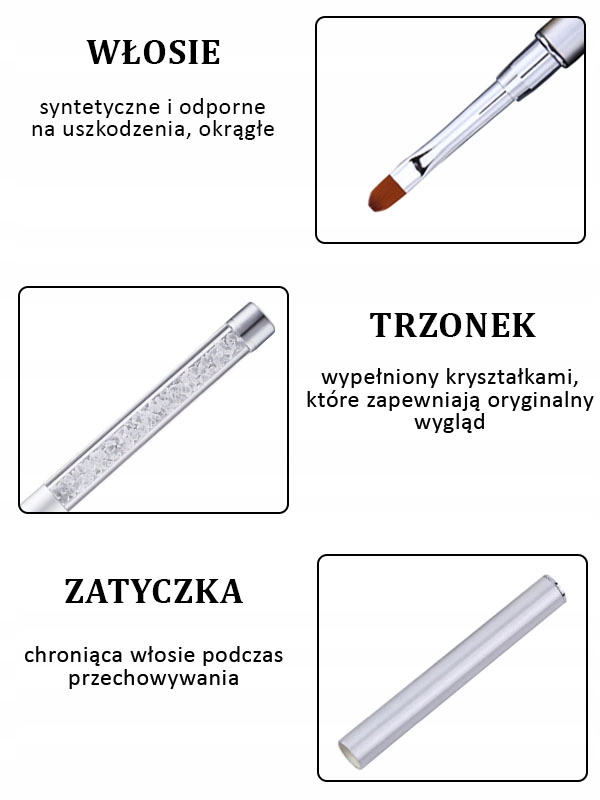 Pędzelek Do Żelu Okrągły oval do żelu #08 Marka La Diosa