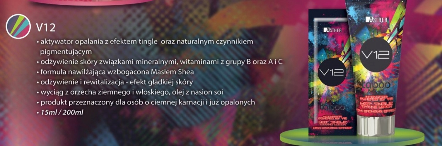 V12 kosmetyk do solarium 200ml + GRATISY Marka Asther