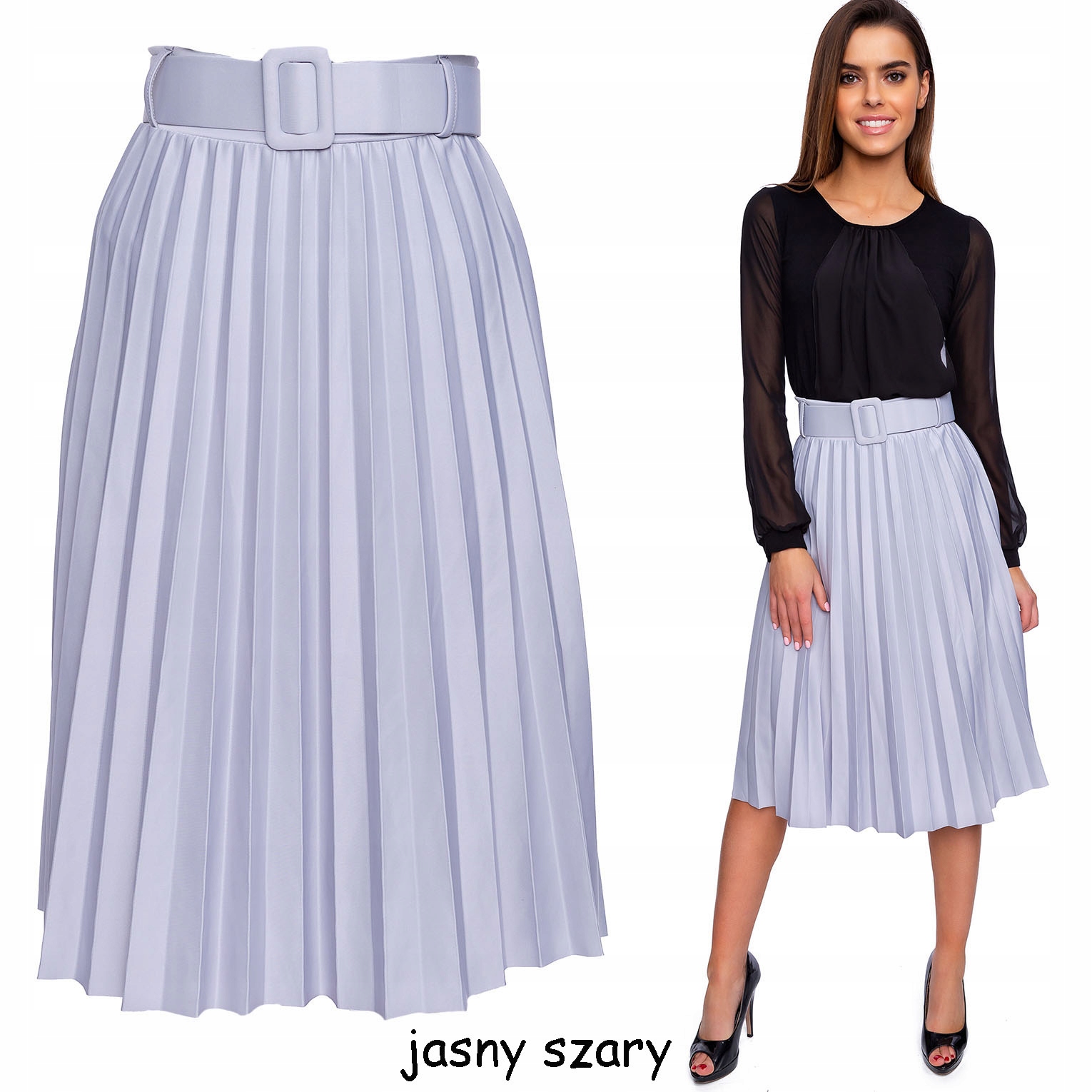 802___SPÓDNICA PLISOWANA PASEK GUMKA Długość do połowy łydki