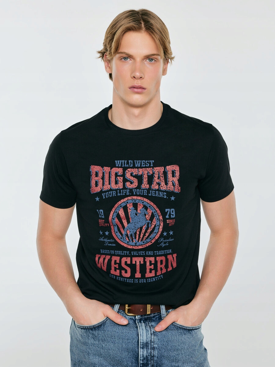 Big Star Tričko z řady Authentic s potiskem černé Wester 906 S