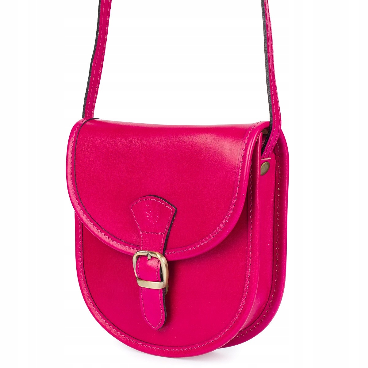 Fuchsia Beltimore Dámská kožená malá kabelka Přes Rameno podkova tuhá