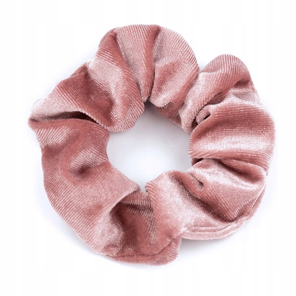 

Gumka Do Włosów scrunchies Frotka welur Pudrowa