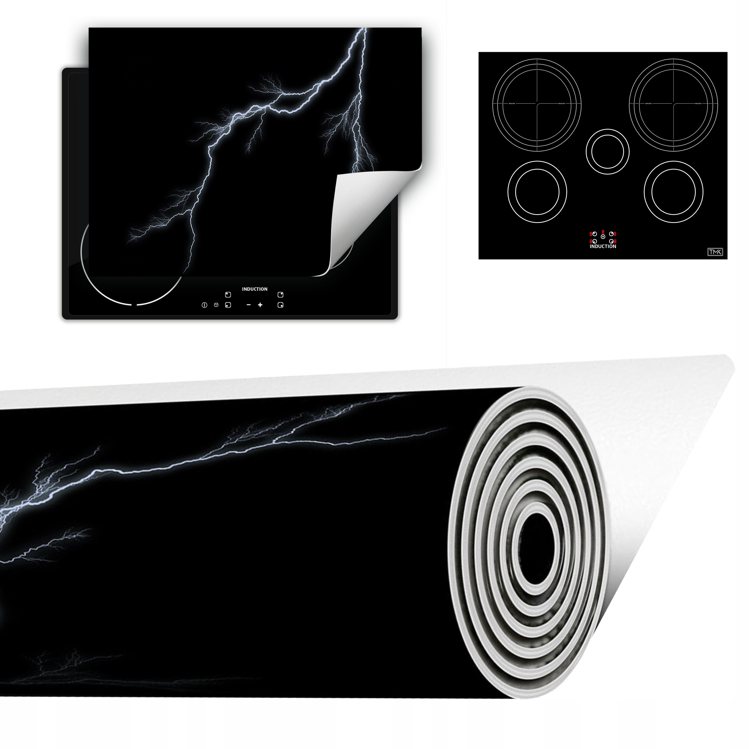 Vinylová Podložka Do Kuchyně Více Místa 70x52 černá bouřka