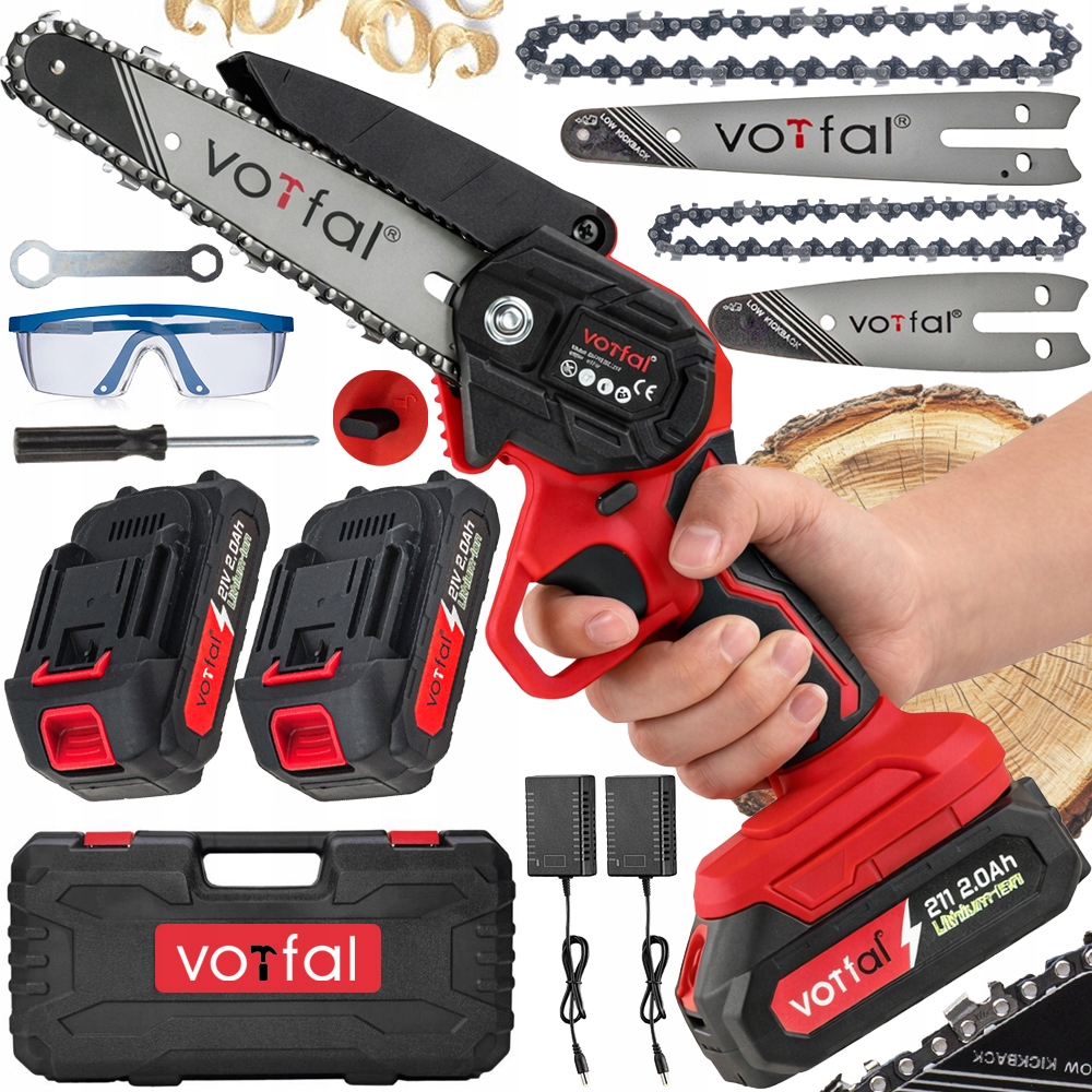 Piła Łańcuchowa Pilarka Akumulatorowa Gałęziówka do Drewna 6” 2xAKU 21V