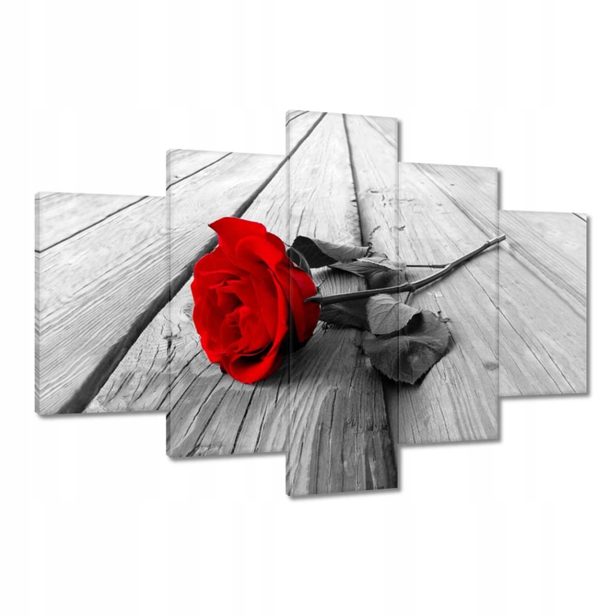 Obrazy 120x80 Červená růže na dřevě